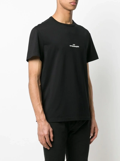 Shop Maison Margiela Distorted-logo Cotton T-shirt In Black