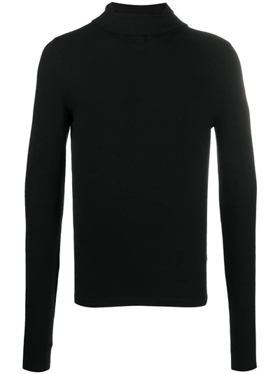Shop Bottega Veneta Fine Knit Turtleneck Sweater In Black