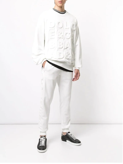 Shop Dolce & Gabbana 3d Logo Track Trousers In White