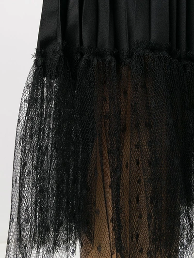 Shop Red Valentino Tulle Hem Pleated Skirt In Black