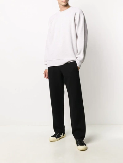 Shop Barrie Ideal Rib-trimmed Jumper In White