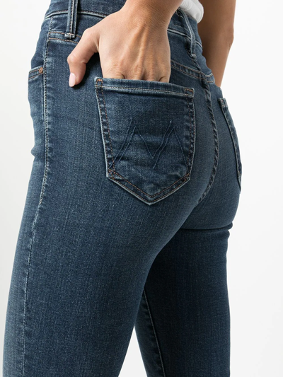 Shop Mother High-rise Swooner Rascal Skinny Jeans In Blau