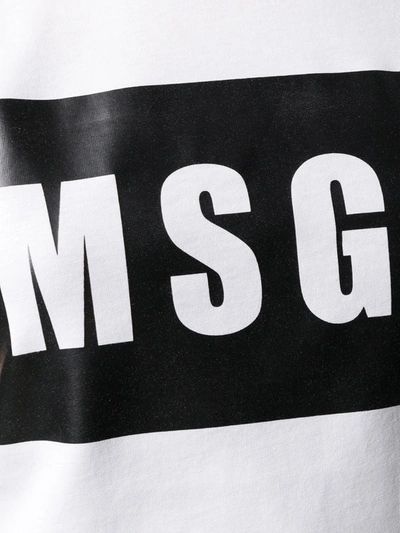 Msgm Box Logo T-shirt In White In White