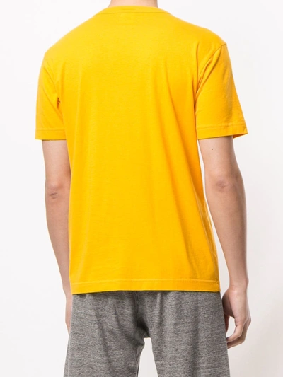 Shop Champion Logo Print Crew Neck T-shirt In Yellow