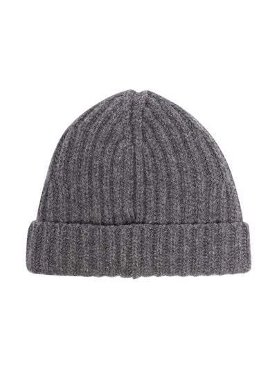 Shop Fusalp Logo-patch Ribbed Knit Beanie In Grey