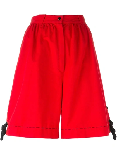 Pre-owned Mugler 1980s Wide Leg Shorts In Red