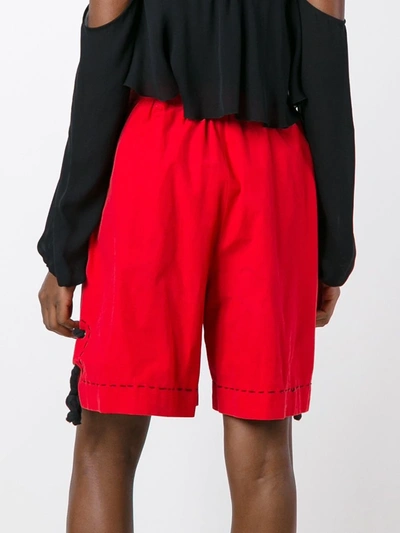 Pre-owned Mugler 1980s Wide Leg Shorts In Red