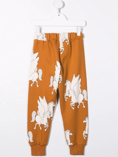 Shop Mini Rodini Pegasus-print Track Pants In Brown
