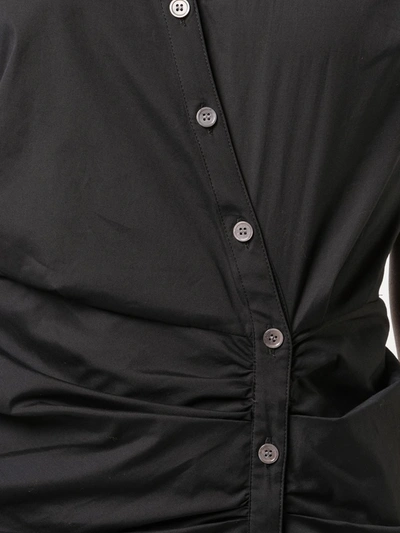 Shop Veronica Beard Ruched Shirt Dress In Black