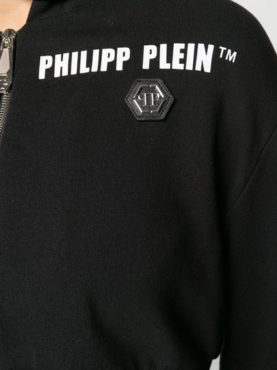 Shop Philipp Plein Fringe Detail Hoodie In Black