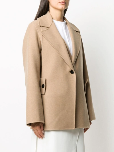 Shop Jil Sander Short Double-layered Coat In Neutrals