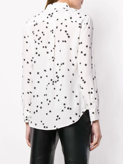 Equipment White Shirt With All-over Star Motif And Patch Pockets On The Chest In Silk Woman In White