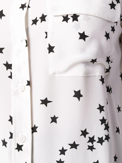 Equipment White Shirt With All-over Star Motif And Patch Pockets On The Chest In Silk Woman In White