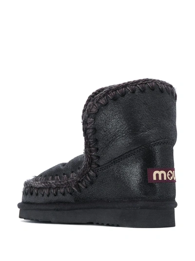 Shop Mou Ankle Snow Boots In Black