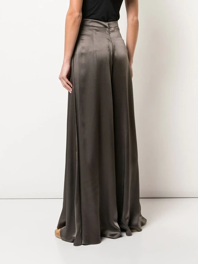 Voz Charmeuse Palazzo Trousers In Brown