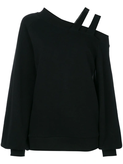 Shop Ioana Ciolacu Asymmetric Knit Jumper In Black