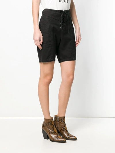 Shop Saint Laurent Lace-up Shorts In Black