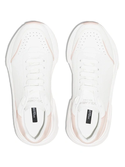 Shop Dolce & Gabbana Daymaster Leather Sneakers In White