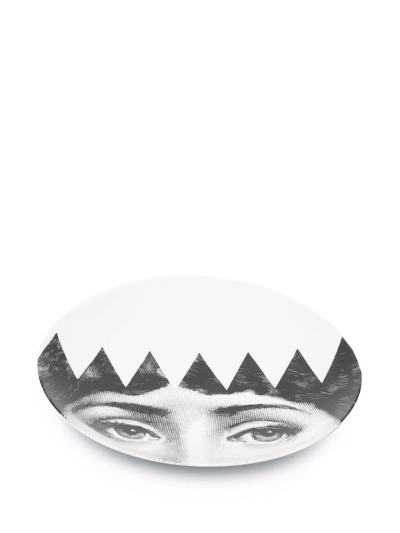 Fornasetti Piatto Tema E Variazioni 62 Wall Plate In Schwarz