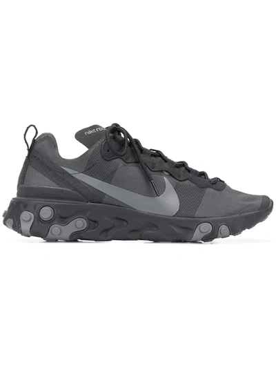 Shop Nike React Element 55 "triple Black" Sneakers