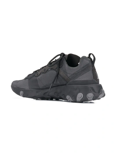 Shop Nike React Element 55 "triple Black" Sneakers