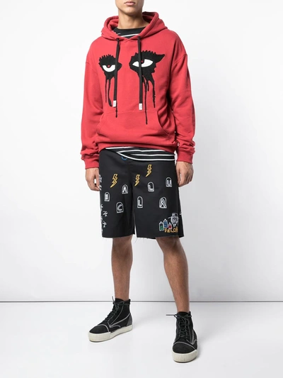 Shop Haculla Moody Eyes Hoodie In Red