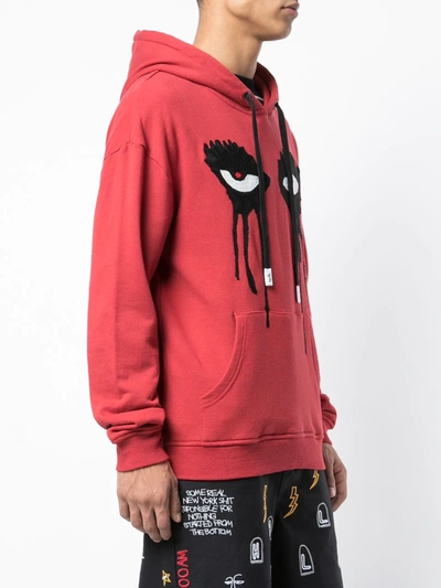 Shop Haculla Moody Eyes Hoodie In Red