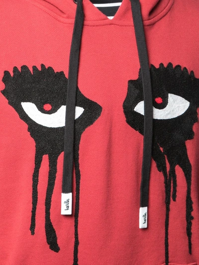 Shop Haculla Moody Eyes Hoodie In Red