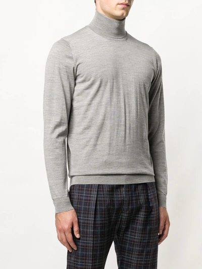 Shop Drumohr Knitted Roll-neck Jumper In Grey