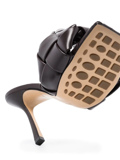 Shop Bottega Veneta Bv Lido Intrecciato 95mm Sandals In Brown