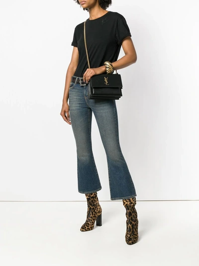 Saint Laurent Sunset Medium Shoulder Bag In Black