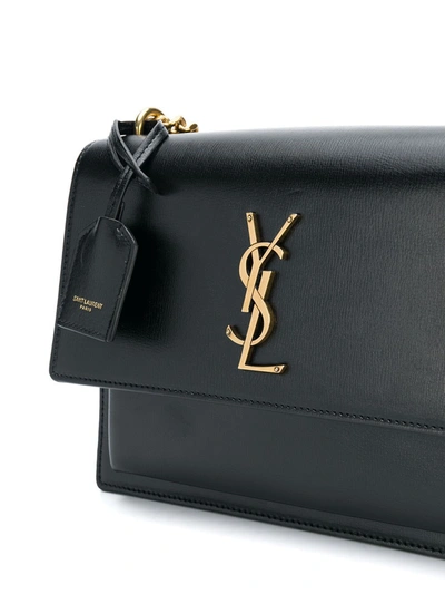 Shop Saint Laurent Sunset Chain Bag In Black