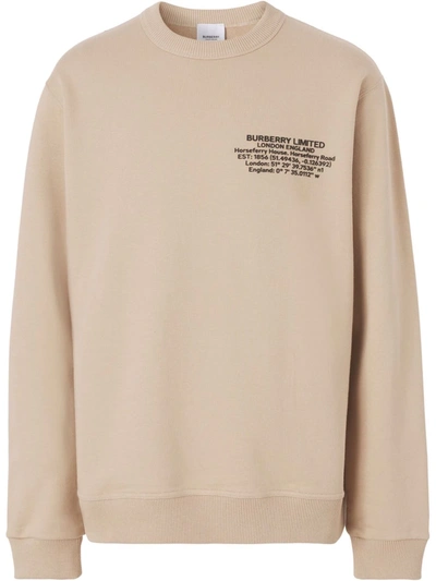 Shop Burberry Angelo Hq-print Sweatshirt In Nude