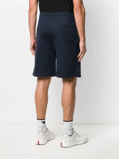 Shop Valentino Rockstud Drawstring Track Shorts In Blue