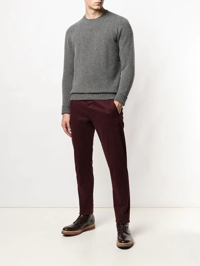 Drumohr Grey Lamb Wool Classic Jumper In Grey
