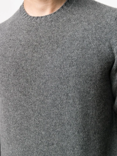 Drumohr Grey Lamb Wool Classic Jumper In Grey