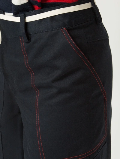 Shop Monse Wide Leg Cargo Trousers In Blue