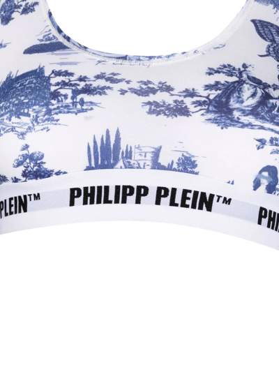 Shop Philipp Plein En Plein Air Logo Bra In White