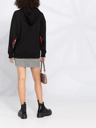 Shop Red Valentino Lips-embroidered Hoodie In Black