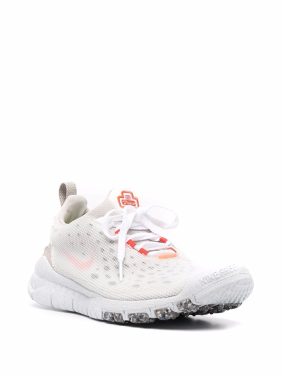 Nike Free Run Trail Crater "cream Orange" Sneakers In White