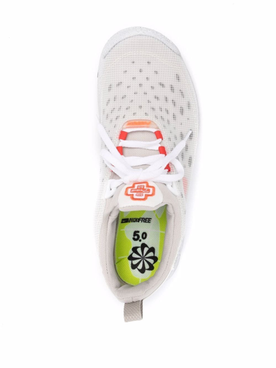 Shop Nike Free Run Trail Crater "cream Orange" Sneakers In White