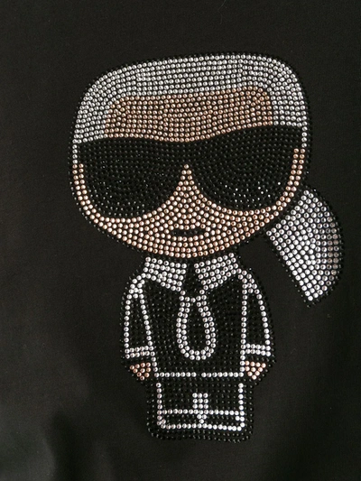 Shop Karl Lagerfeld Iconic Embellished T-shirt In Black