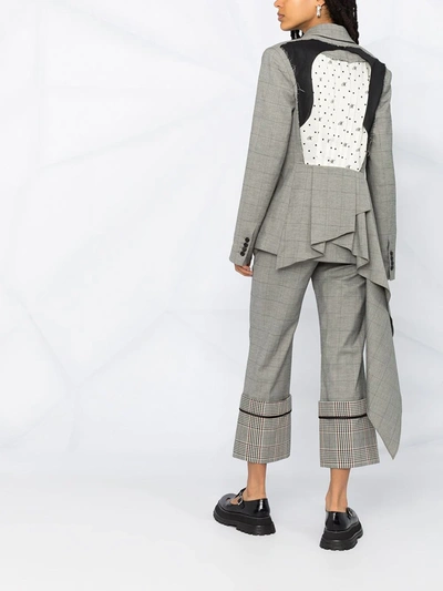 Shop Monse Checked Wide-leg Trousers In Black