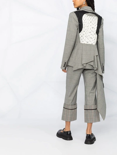 Monse Cropped Checked Wool-blend Straight-leg Pants In Black