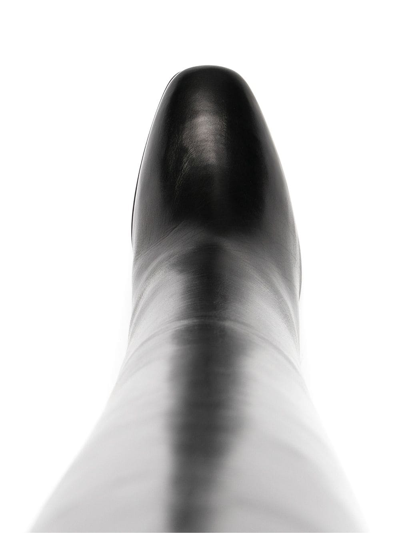 Saint Laurent Jane Monogram Boots In Smooth Leather In Black
