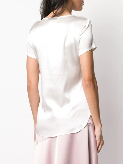 Shop Blanca Vita Tania Silk T-shirt In White