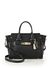Coach Swagger Small Pebbled Leather Satchel In Black