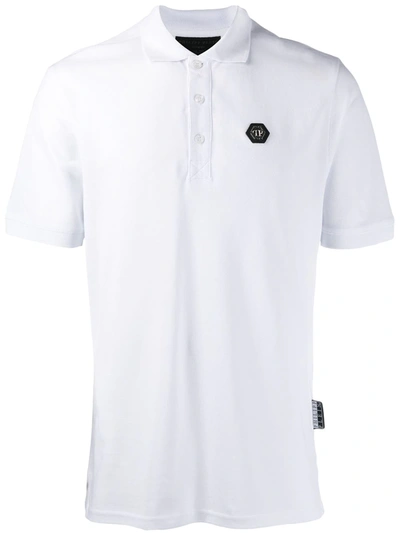 Shop Philipp Plein Ss Flame Polo Shirt In White