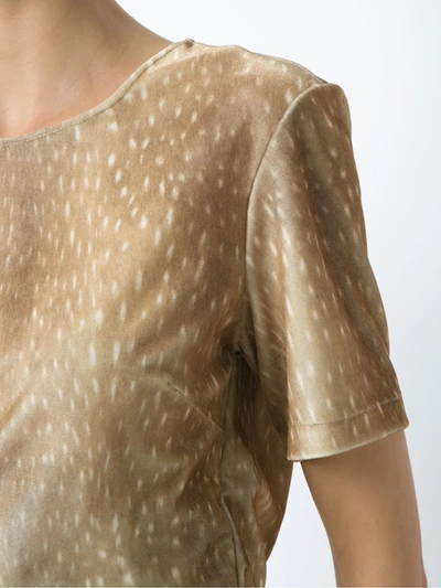 Shop Adriana Degreas Printed Velvet Top In Neutrals