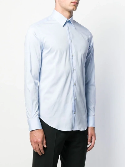 Shop Emporio Armani Long Sleeve Shirt In Blue